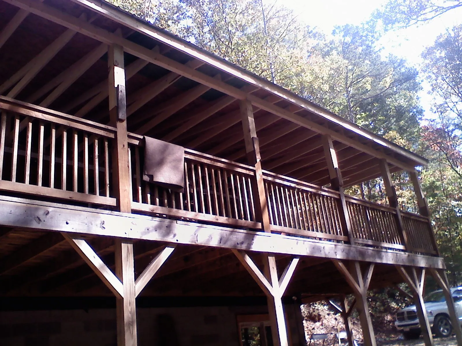 Timber framing under a new elevated porch and deck — Roof Leak Repair in Farwell by Roofing Brothers